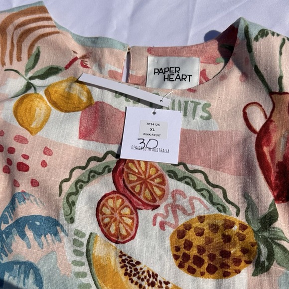 NWT Anthropologie Paper Heart Mini Dress Sz XL A-line Linen Tropical Boho Chic - Picture 6 of 10